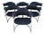 Dining Chairs in Steel and Black Velvet, 1970s, Set of 6 For Sale