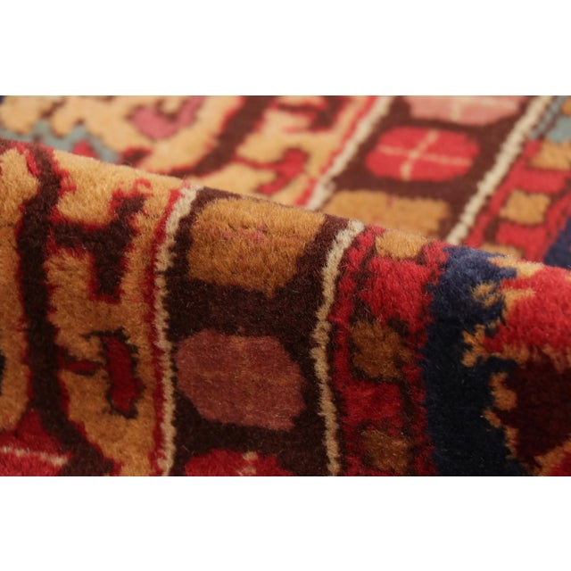 Red Antique Tetex Hooked Rug, Red With Geometric Patterns - Rug & Kilim For Sale - Image 8 of 8