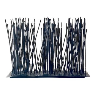 Vintage Palecek Brutalist Abstract Metal Rod Sculpture For Sale
