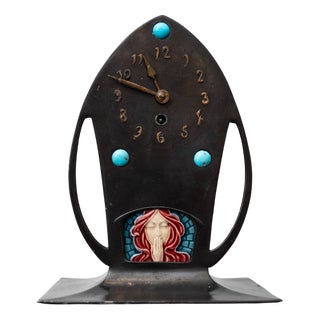 Antique Art Nouveau Mantel Clock by Carl Werner, 1890s For Sale