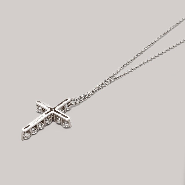 Tiffany & Co. Platinum & Diamond Pendant Cross 16-Inch Necklace For Sale - Image 17 of 18