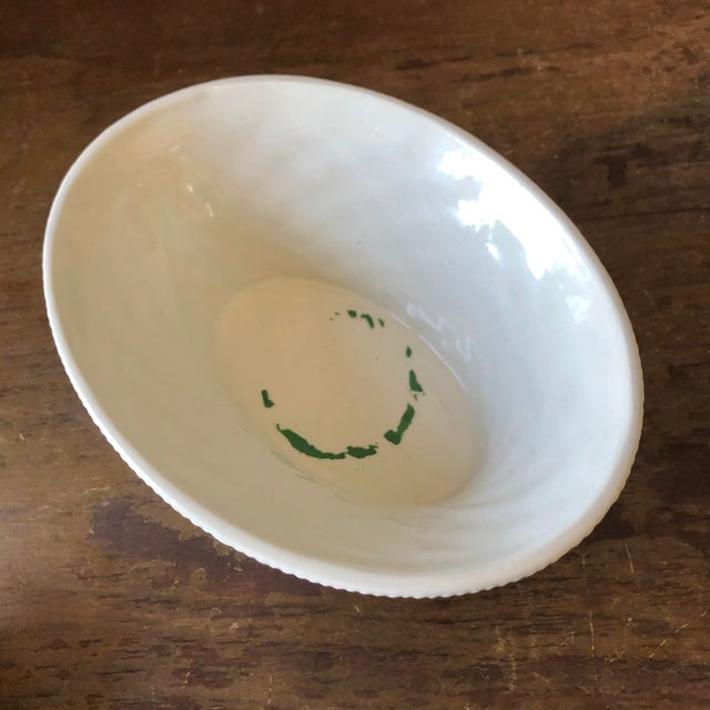 White Italian pottery basketweave bowl.