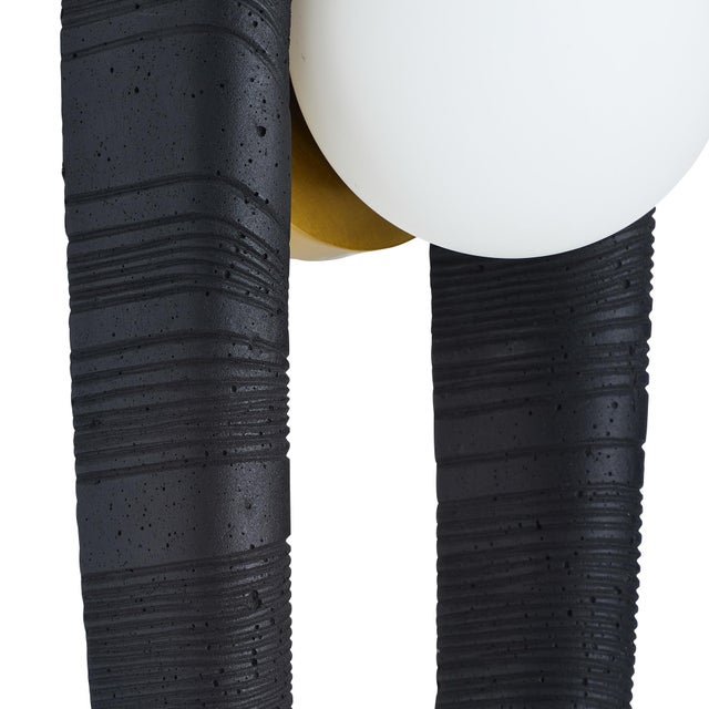 Black Arteriors Home Laredo Black Lava Stone Composite Sconce For Sale - Image 8 of 10