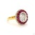 3.79 Carat Round Brilliant Cut Diamond Ruby Gold Ring, Size 6.5 For Sale - Image 9 of 9
