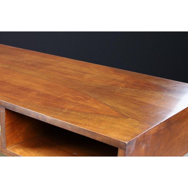Italian Walnut Console with Brass Base, 1950s For Sale - Image 11 of 18