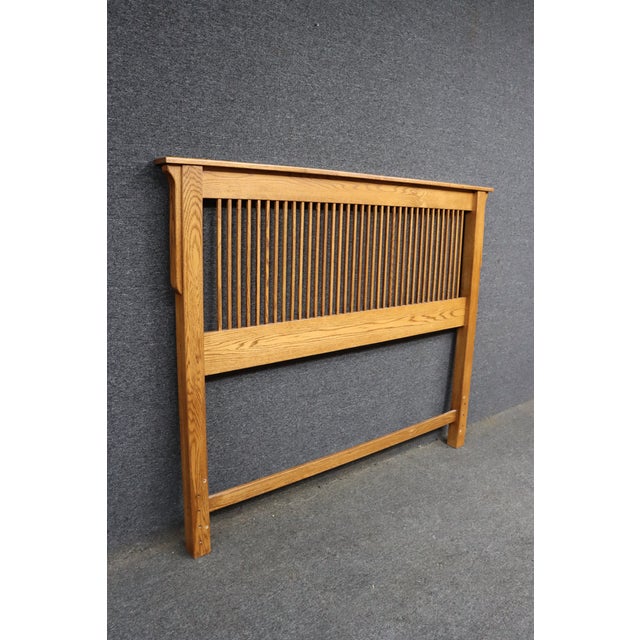 Mission Contemporary Mission Oak Queen Headboard For Sale - Image 3 of 8