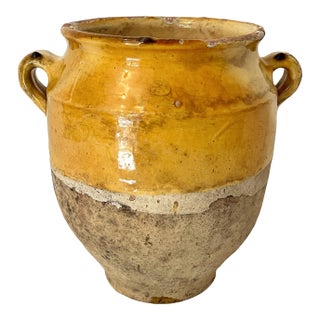 Antique French Earthenware Confit Jar With Honey Glaze For Sale