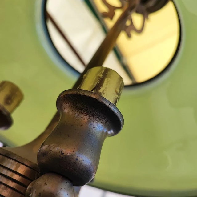 Ministerial Chandelier in Green Glass and Metal For Sale - Image 5 of 11