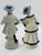 Vintage 8" Blue and White Porclain Musician Figurines With Gold Trim For Sale - Image 15 of 15