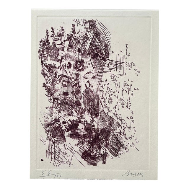 Camille Bryen, Homage to Hans Arp, 1967, Etching For Sale