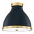 Hudson Valley Lighting Mark D. Sikes Painted No. 3 2-Light Flush Mount, Aged Brass/Darkest Blue For Sale