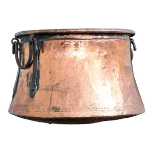 Early 19th Century Large Copper and Iron Cauldron