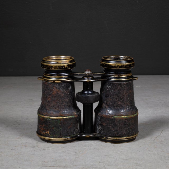ABOUT Antique Alpenglas leather wrapped and brass binoculars manufactured in Germany. Clear lenses and smooth mechanics....