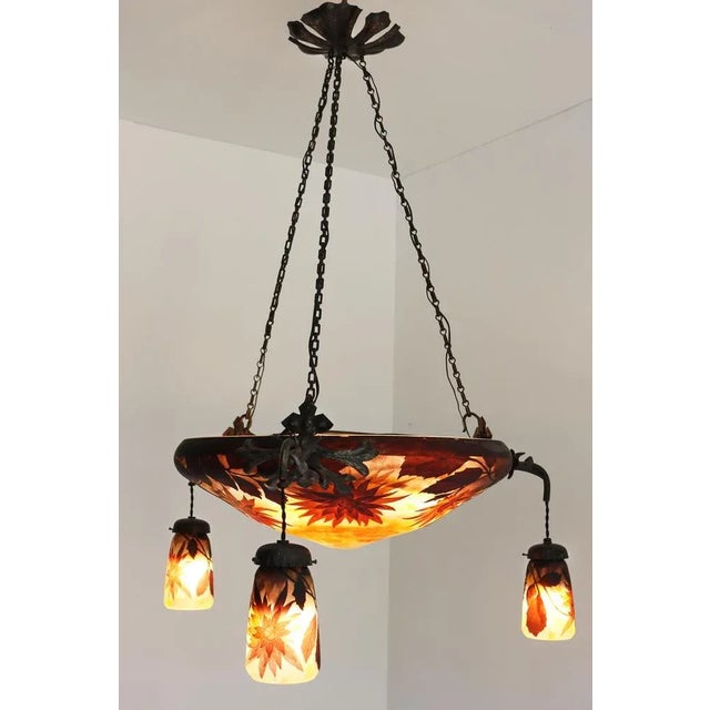 Large Model Dahlia Majorelle Pendant by Louis Majorelle for Daum For Sale - Image 15 of 18