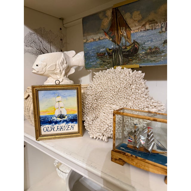 Small Vintage Nautical Sailboat Painting, Framed For Sale In Charleston - Image 6 of 8