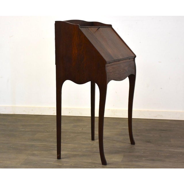 Arts and Crafts Petite Oak Secretary Desk For Sale - Image 4 of 7