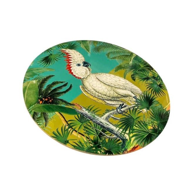 Vintage Italian Cockatoo Lacquered Placemats - Set of 6 For Sale - Image 4 of 12