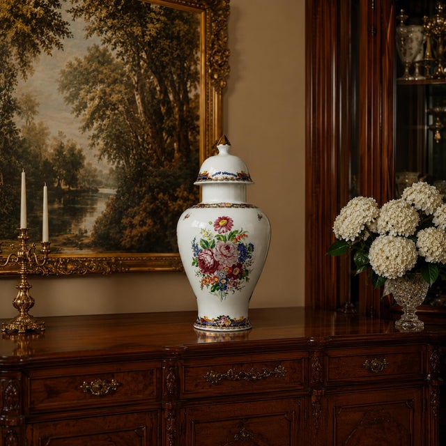 Mid-Century Modern Vintage Porcelain Ginger Jar, Limoges, France, 1970s For Sale - Image 3 of 18
