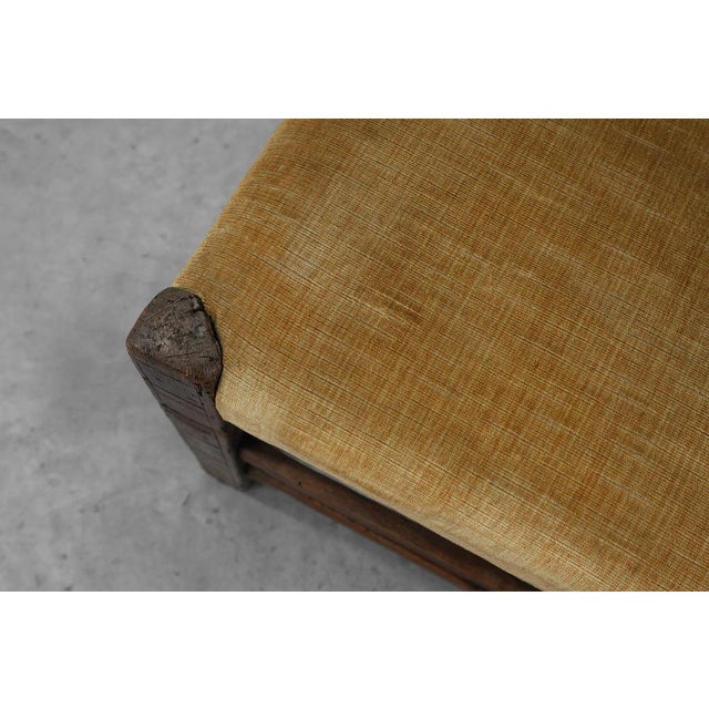 Spanish Hand-Carved Oak Side Chair with Velour Seat, 19th Century For Sale - Image 12 of 14