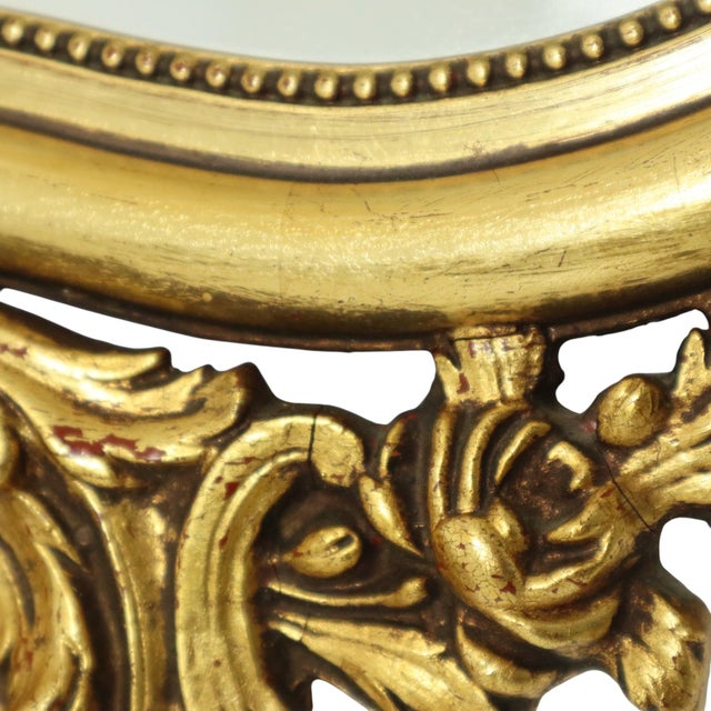 French Gold Leaf Gilded Crested Mirror, 1950s For Sale - Image 14 of 15