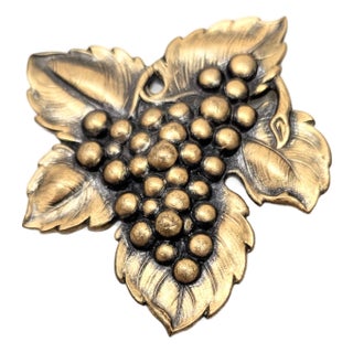 Vintage Signed Joseff of Hollywood Goldtone Grape Cluster Brooch For Sale