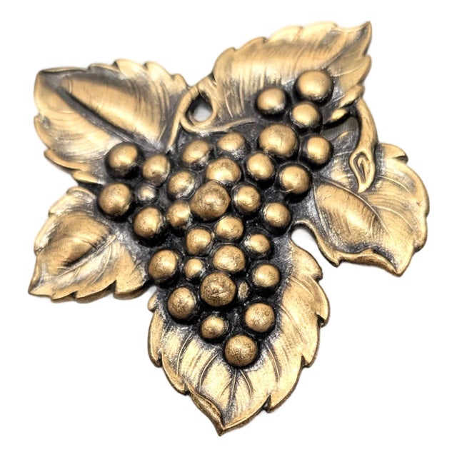 Vintage Signed Joseff of Hollywood Goldtone Grape Cluster Brooch For Sale