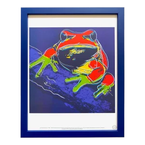 Andy Warhol Estate Vintage 1989 Endangered Species Framed Lithograph Print " Pine Barrens Tree Frog " 1983