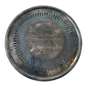 Mid 20th Century Gorham Newport Silver Plate 8" Round Footed Reticulated Trivet