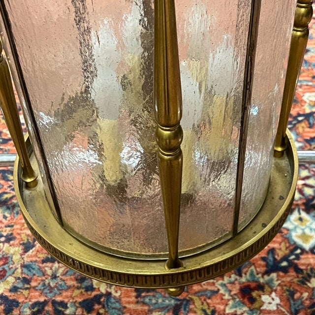 Vintage Brass six lighLantern in English Regency Georgian American Federal Style For Sale - Image 12 of 12
