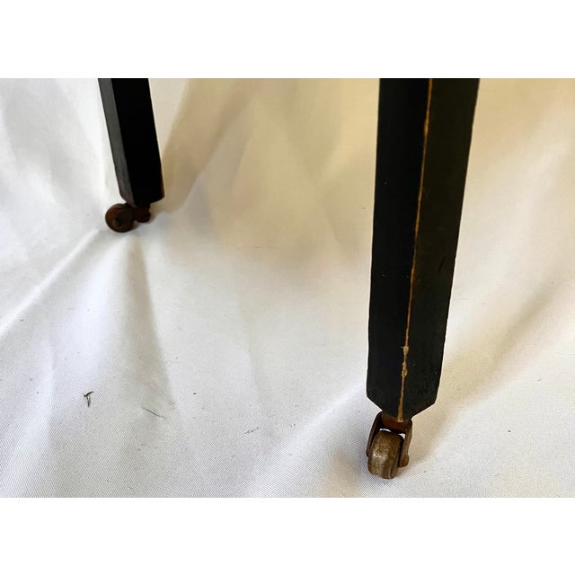 Vintage Art Deco Black Wood/Brass Magazine Stand For Sale - Image 10 of 15