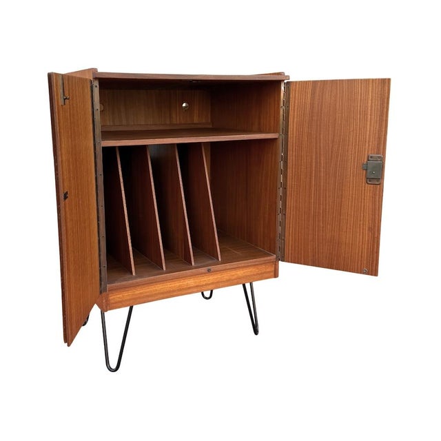 Mid-Century Modern Mid 20th Century Teak Record Cabinet by Dynatron For Sale - Image 3 of 7