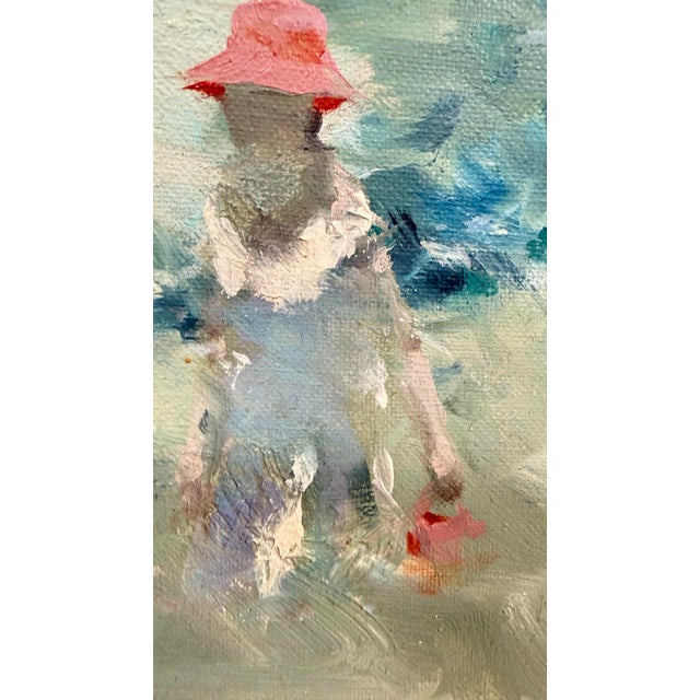 Impressionist 1960s Framed Andre Gisson Oil on Canvas Impressionist Painting Mother/Daughter 33” X 21” For Sale - Image 3 of 12