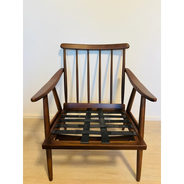 Brown Mid-Century Armchair by Jaroslav Smidek for Ton, Former Czechoslovakia, 1970s For Sale - Image 8 of 12