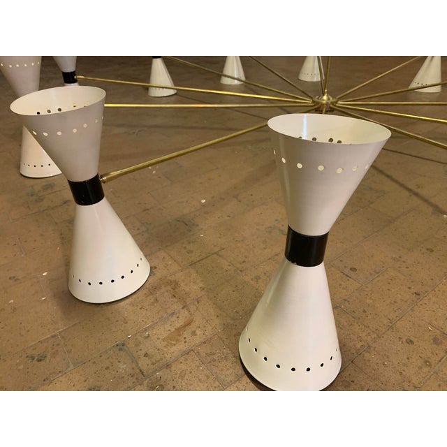 12-Arm Chandelier from Stilnovo, Milan, Italy, 1950s For Sale - Image 11 of 13