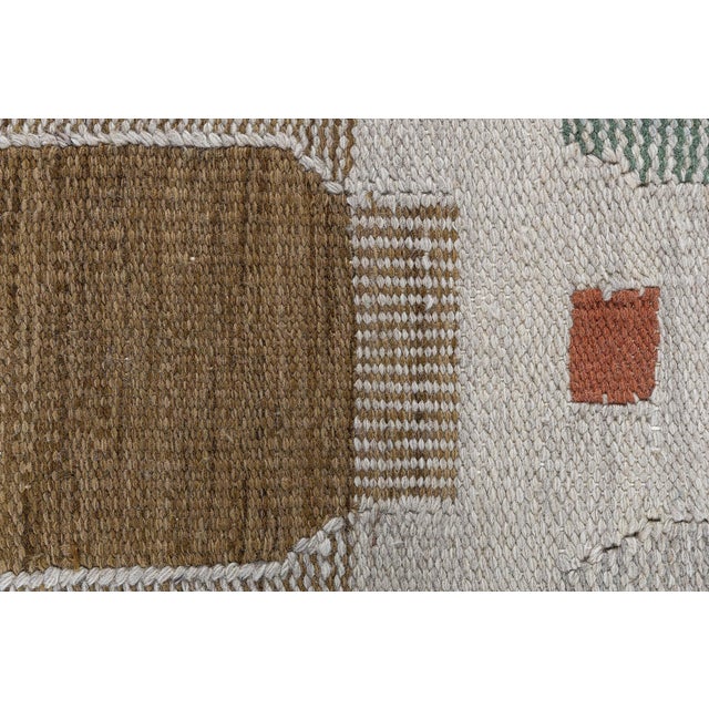 Mid-Century Modern Modern Flatweave Geometric Soft White Runner "polar Prism" by Doris Leslie Blau For Sale - Image 3 of 8