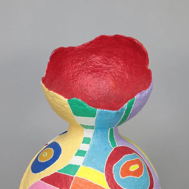 Multicolored Standing Sculpture, 1990s, Papier-Mâché For Sale - Image 6 of 8