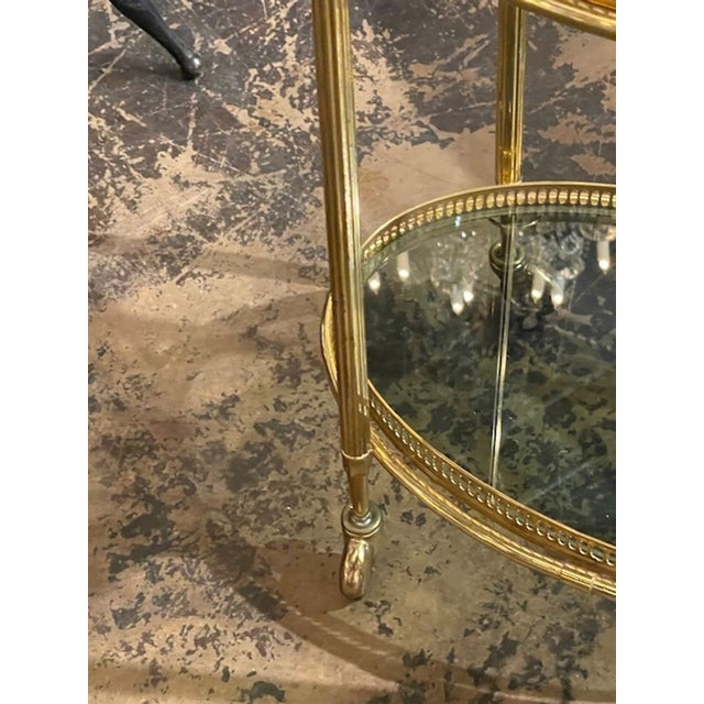 Black Nice Quality Vintage French Brass Bar Cart For Sale - Image 8 of 8