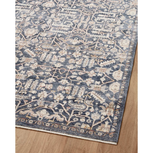 Amber Lewis x Loloi Zuma Blue / Ivory 18" x 18" Sample Rug For Sale In Dallas - Image 6 of 8