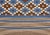 Antique Mexican Saltillo Serape Flat-Woven Kilim Blanket With Royal Blue, Ivory, Brown For Sale - Image 9 of 12