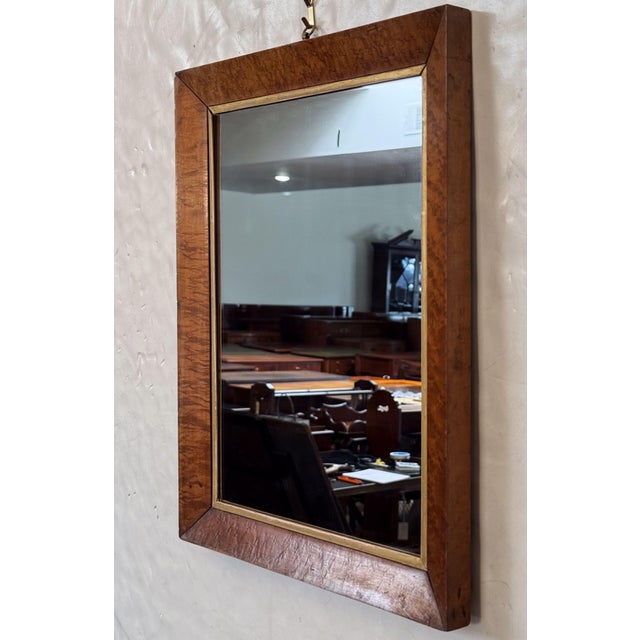 English English Rectangular Mirror With Maple and Giltwood Frame (H 20 7/8 X W 16 3/4) For Sale - Image 3 of 9
