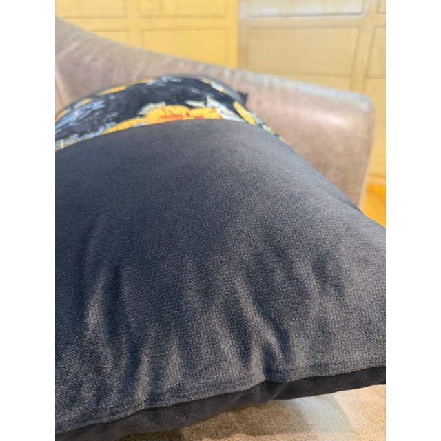 Textile Handmade Panther Velvet Lumbar Cushion Cover For Sale - Image 7 of 12