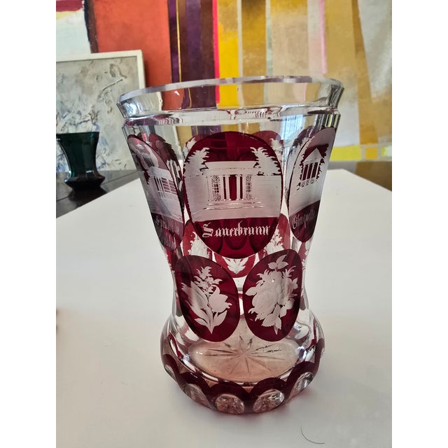 Antique 19th Century Moser Bohemian Glass Architecture Goblet For Sale - Image 4 of 8