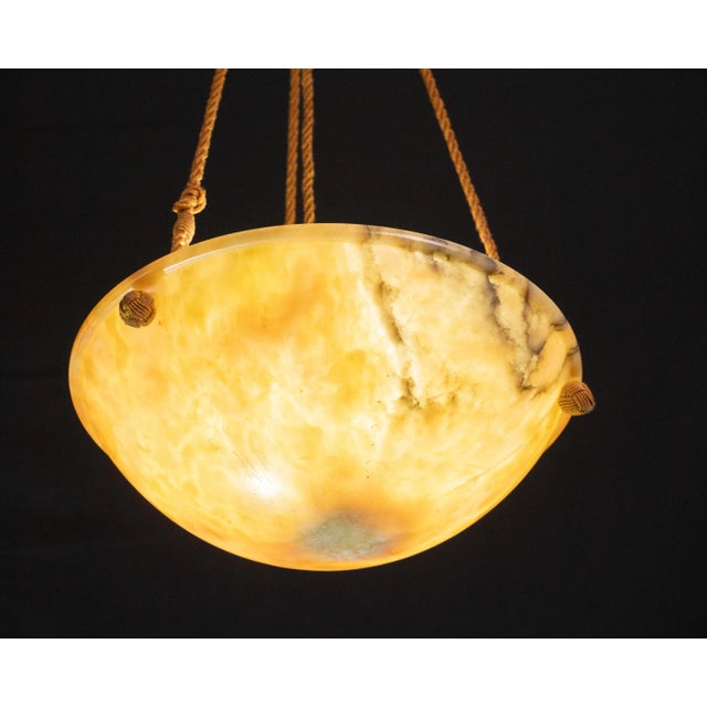 Orange Art Deco Alabaster Pendant, 1950s For Sale - Image 11 of 12