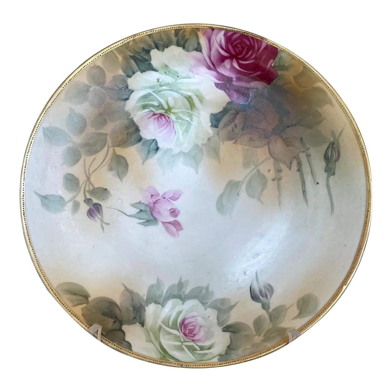 Antique Nippon Morimura Decorative Plate, Hand Painted Roses, Gold ...
