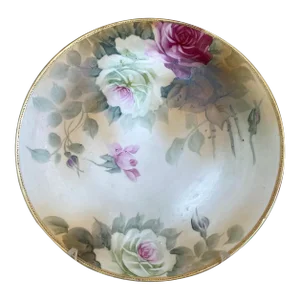 Antique Nippon Morimura Decorative Plate, Hand Painted Roses, Gold Accents
