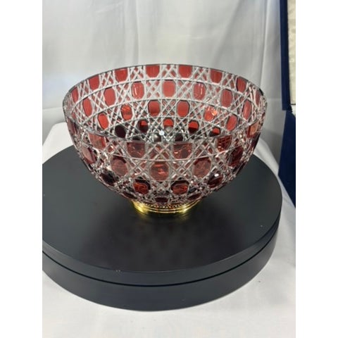 Ruby Red Faberge Court Collection Ruby Red Overlay Crystal Bowl, Presentation Box and Certificate of Authentication For Sale - Image 8 of 9