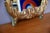 Gold Baroque Gilt Table Mirror in Carved and Stuccoed Wood, 1950s For Sale - Image 8 of 9