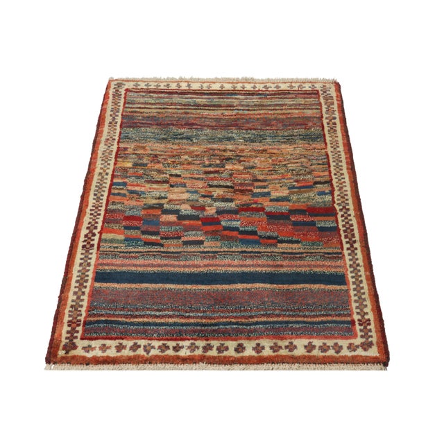 Tribal Vintage Gabbeh Tribal Rug in Polychromatic Abstract Pattern For Sale - Image 3 of 7