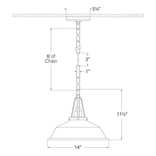 Transitional Chapman & Myers for Visual Comfort Signature Layton 14" Pendant in Bronze with Matte Black Shade For Sale - Image 3 of 3