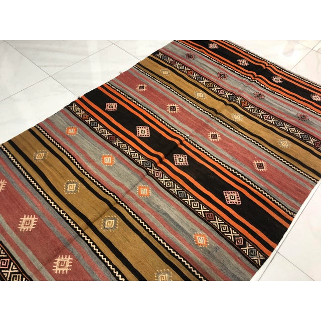 1960s Contemporary Vintage Kilim Rug For Sale - Image 9 of 11